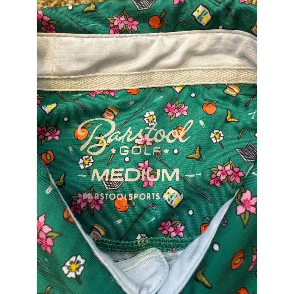 Barstool Golf Azalea Floral Print Performance Polo Shirt Mens Size Medium